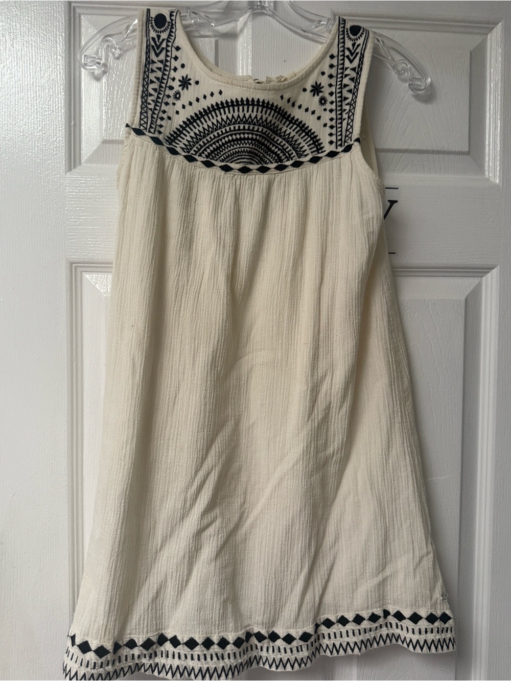 Rip Curl Cream Sleeveless Embroidered Mini Dress